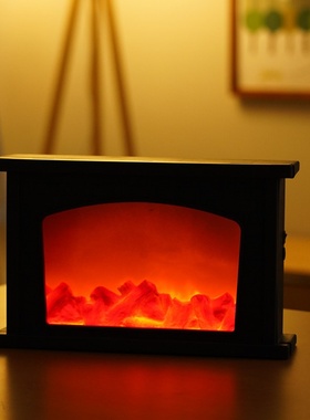 LED创意家居壁炉灯 火焰灯造型灯北欧风格装饰灯圣诞节工艺品摆件