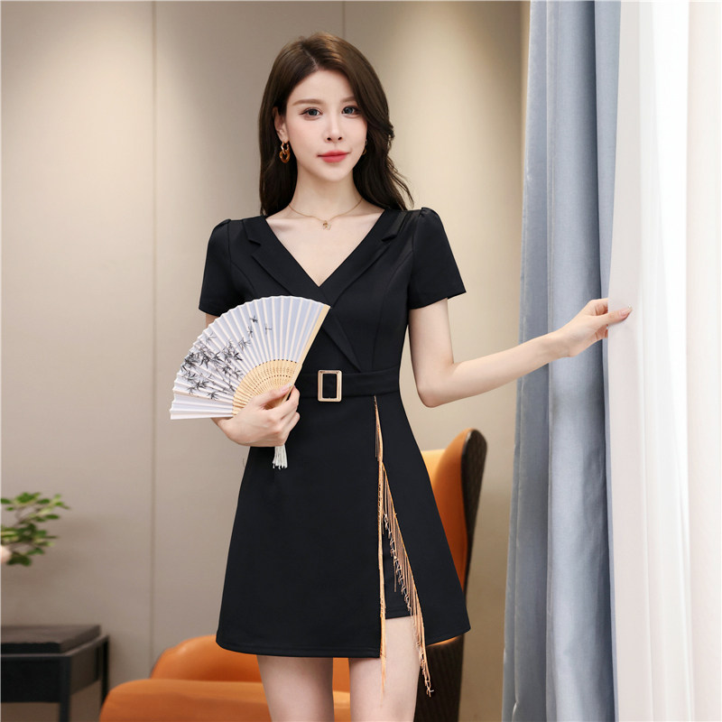 桑拿足疗店技师工作服短裤套装