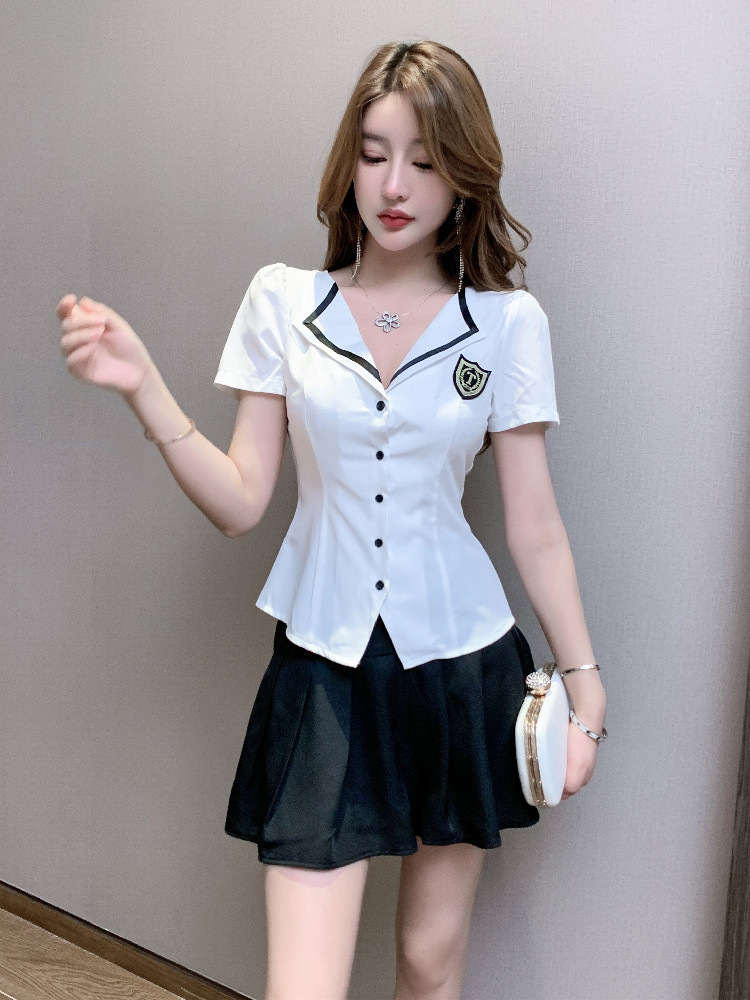 NIGHT SEXY OVERALLS SHIRT SET HOTEL FOOT MASSAGE OVERALLS SKIRT SAUNA MASSAGE FOOT BATH PEDICURE TECHNICIAN CLOTHES