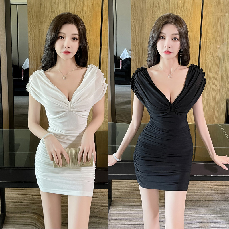 性感女装包臀深v气质连衣裙子