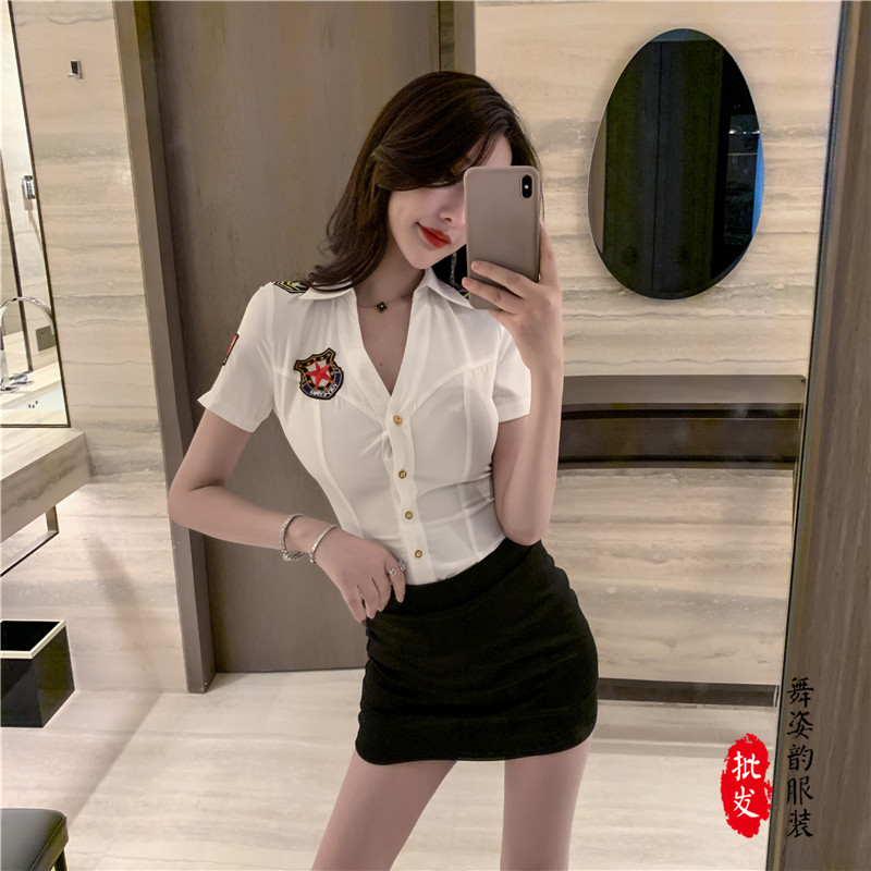 SEXY FOOT BATH FOOT THERAPY TECHNICIAN OVERALLS WOMENS 2022 NEW SLIMMING HOTEL BEAUTICIAN TEMPERAMENT SHIRT SET
