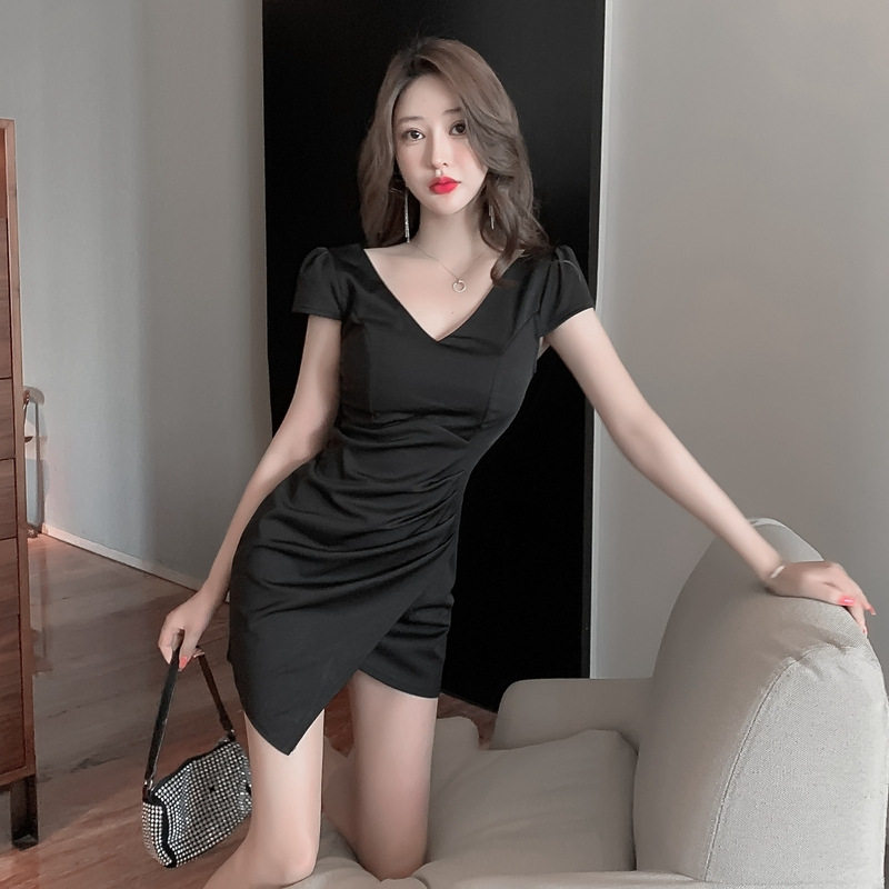 夜店 性感连衣裙女足浴短裙遮肚显瘦桑拿按摩工衣足疗技师工作服