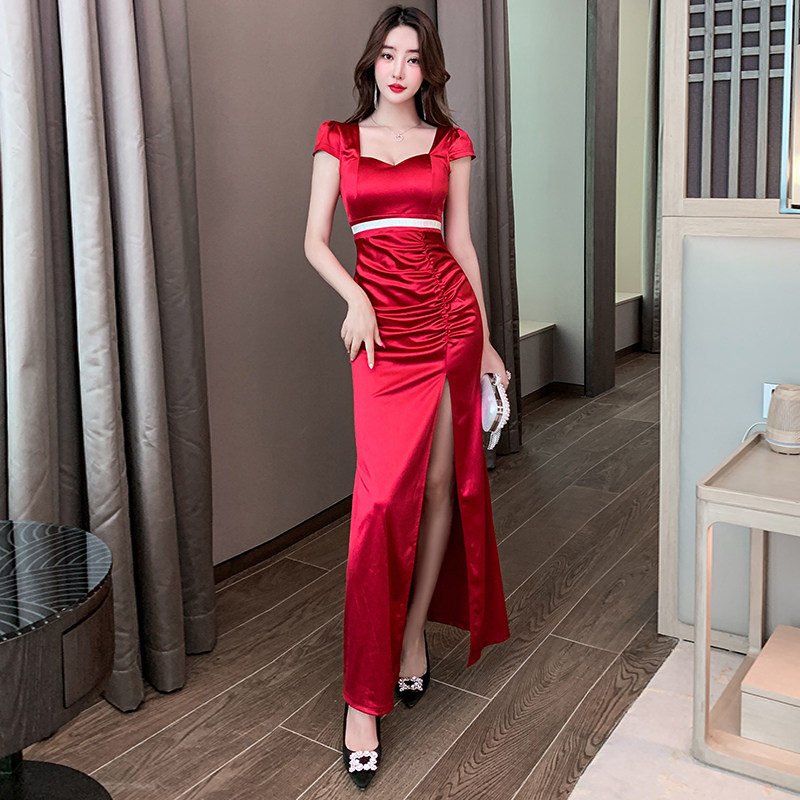 技师服佳丽晚礼服性感长款连衣裙
