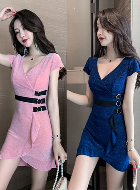 足浴工作服遮肚子桑拿技师连衣裙