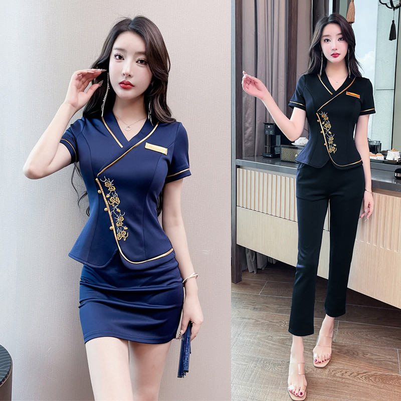 气质美容院工作服显瘦酒店空姐套装沐足养生会所足疗足浴技师工衣