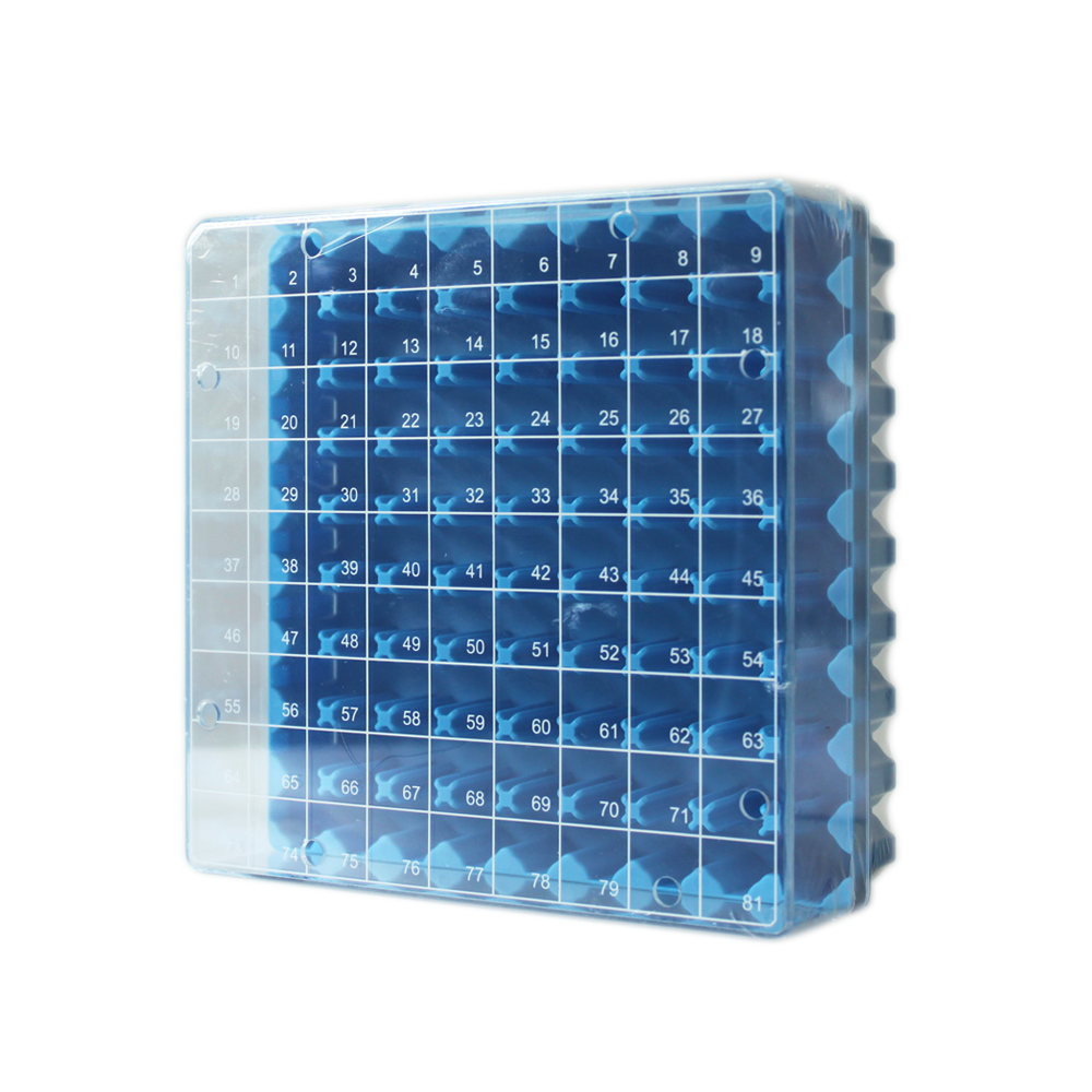 2ml塑料冷冻管盒  81格/100格  超低温液氮 pc 冷冻盒 冻存盒 -80