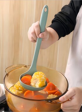 韩国食品级硅胶汤勺家用电饭煲粥勺不伤锅大号长柄盛汤勺子公勺
