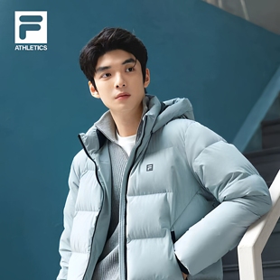 FILA飞羽斐乐男士鹅绒羽绒服2025冬季新款宽松运动健身保暖外套