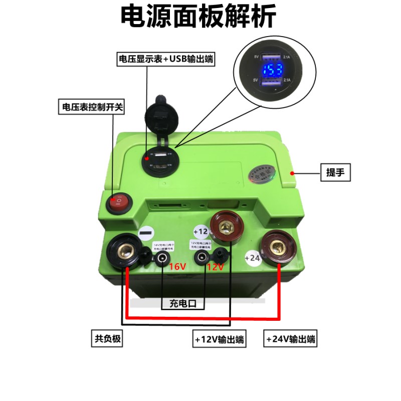 洛纬斯12V24V汽车应急启动电源大容量多功能柴连接线搭V车器12V24