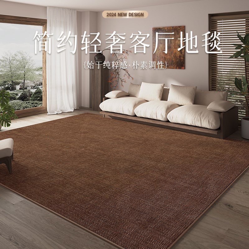 客厅地毯2024新款纯色免洗可擦卧室家用防水O圈绒床边毯大面积全