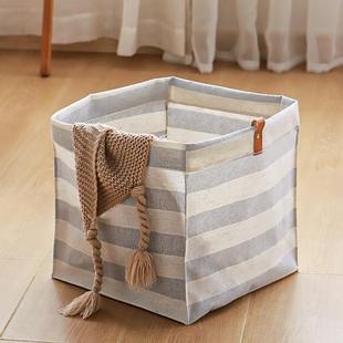家用棉麻布艺衣服收纳箱折叠玩具杂物衣物整理收纳筐盒衣柜收纳篮