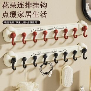排强力挂钩后花朵吸盘浴室挂毛巾免打孔挂钩联卫生间门粘钩承重
