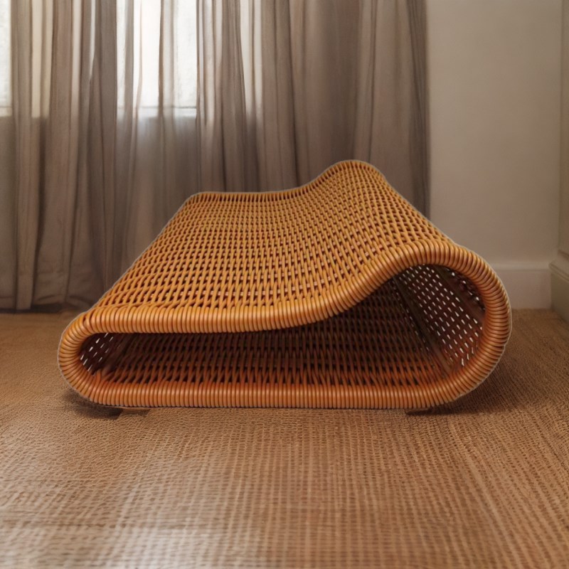 藤枕护颈椎镂空枕头空心PE塑y料手工编织可水洗颈椎专用竹枕头偏