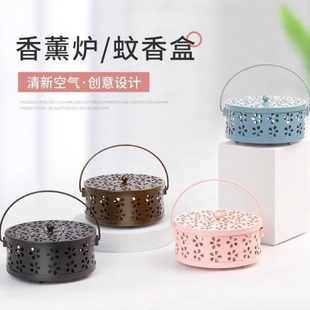 家用防火蚊香便携座托盘户外铁艺蚊香不锈钢盒蚊香香薰炉接灰安全