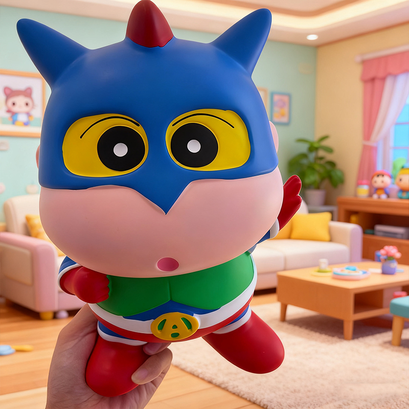 蜡笔小新存钱罐摆件变身动感超人