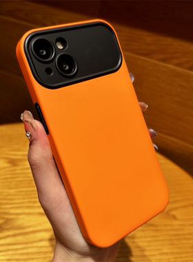 撞色适用苹果14手机壳iPhone13promax保护套橙色新款12高级感11简约硬壳x超薄xr男士女xsmax纯色肤感xs日韩潮