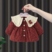 宝宝冬季 加绒棉衣外套婴儿新年衣服红棉袄过年外出服 棉服女童冬装
