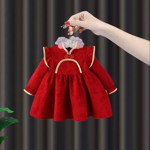 周岁女宝礼服女童秋季国风连衣裙