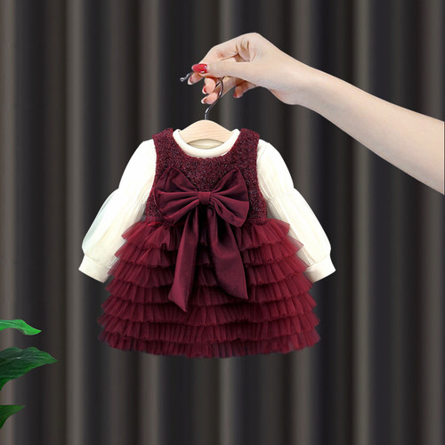 周岁女宝礼服女童秋冬新款连衣裙