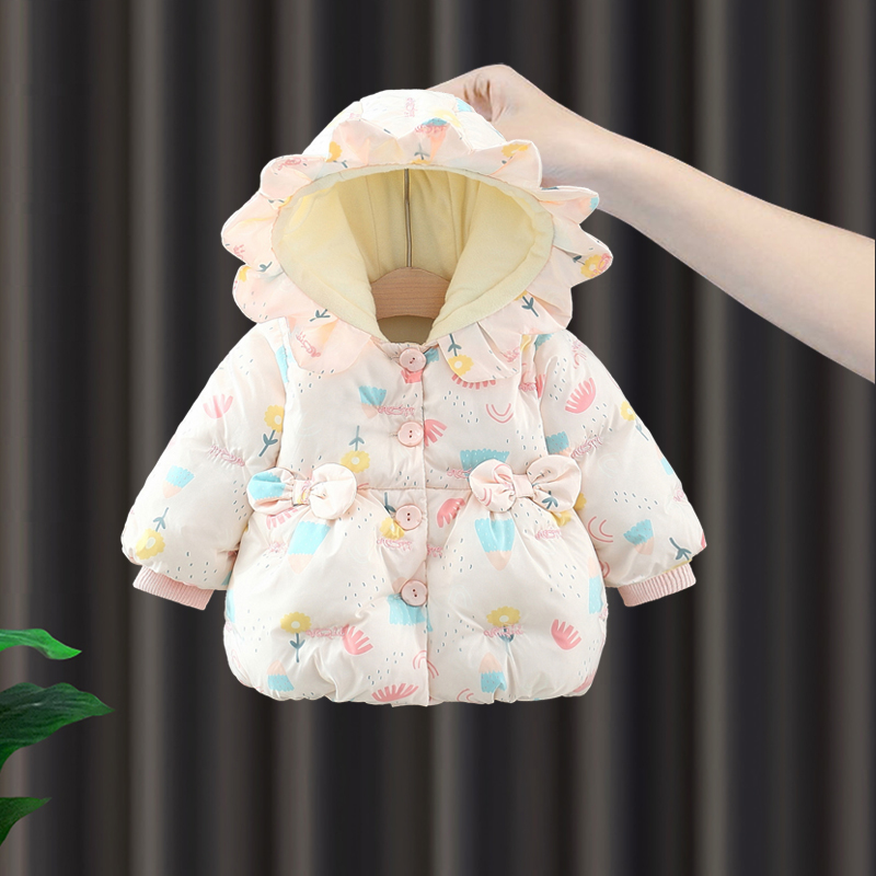 宝宝冬季外出棉服女童新年衣服