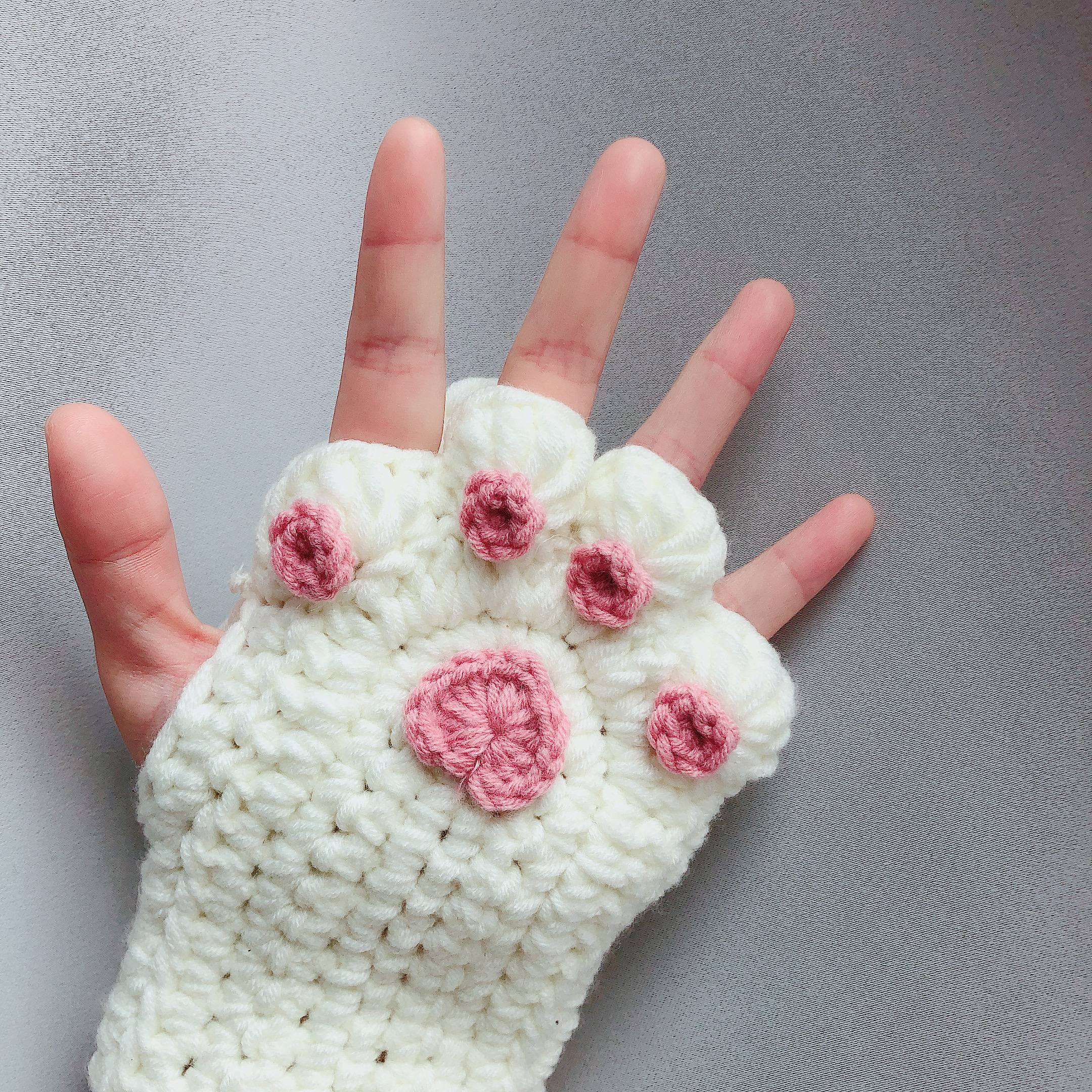 diy猫爪材料包毛线半指百搭手套