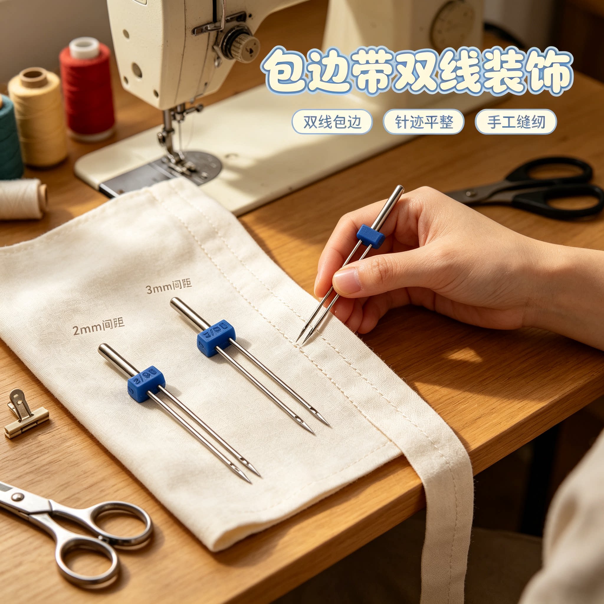 家用机双针 适用胜家兄弟飞跃蝴蝶重机多功能缝纫机专用 14号双针