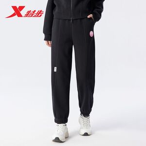 特步门店同款针织长裤女士新款休闲百搭宽松运动裤子975128840441