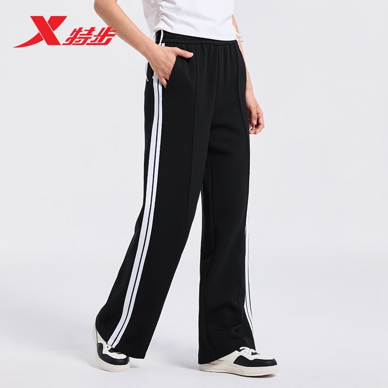 特步针织长裤女士年秋季新款修身显瘦健身运动裤976328630048