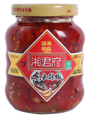 湘君府鱼头剁椒红色下饭高辣拌饭拌面调菜精品蒸鱼头辣椒酱家庭装