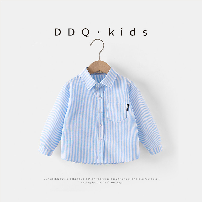 儿童条纹衬衫韩版男童秋款潮宝宝上衣中大童休闲帅气衬衣外套洋气,童装/婴儿装/亲子装,衬衫,淘宝优惠券,粉丝福利购,淘宝优惠卷