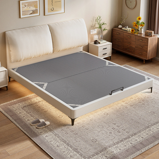 全实木大象耳朵薄床头齐边床小户型9D满铺床板静音床支持定制尺寸