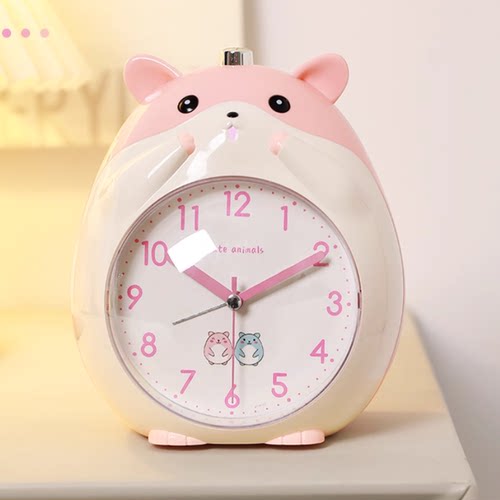 可爱仓鼠学生学习时钟起床闹钟