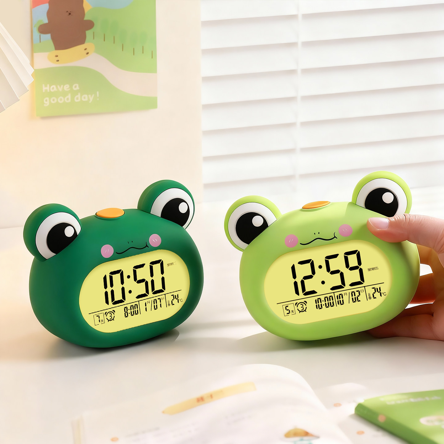 学生专用多功能小闹钟儿童起床神器2025新款高颜值桌面电子时钟
