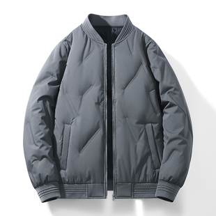轻薄羽绒服男士款棒球领飞行员夹克冬季新款加厚保暖百搭时尚外套