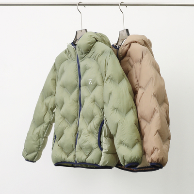 三防户外轻量化菱格连帽棉服