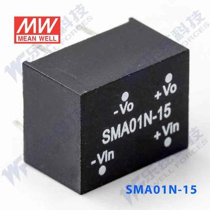 明纬24V变15V电源1W SMA01N-15 21.6-26.4V转15V67mA DC-DC输出