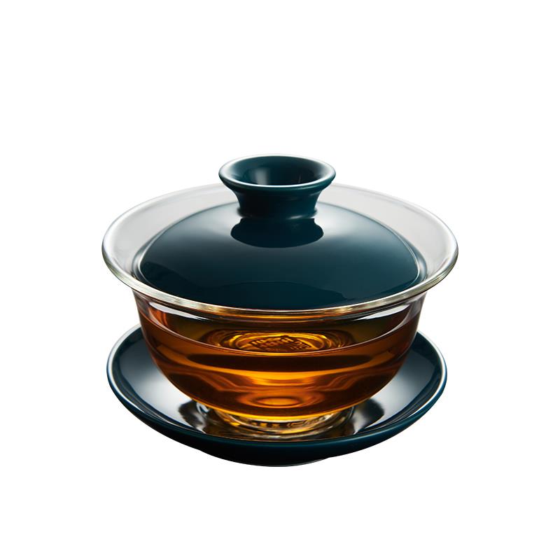 湘茗堂耐热玻璃陶瓷盖碗