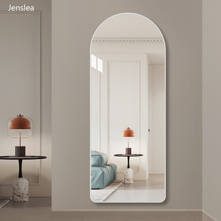 奶油风全身镜贴墙卧室网红试衣镜全身落地家用入户壁挂式 穿衣镜子