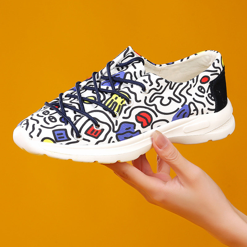 Tt&Mm/汤姆斯软底布面涂鸦时尚休闲鞋女春季新款轻便潮舒适帆布鞋,女鞋,时尚休闲鞋,淘宝优惠券,粉丝福利购,淘宝优惠卷