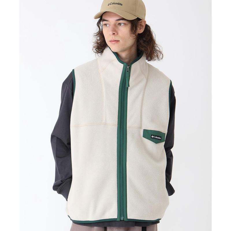 Columbia哥伦比亚男士抓绒背心保暖柔软轻量户外背心立领长款