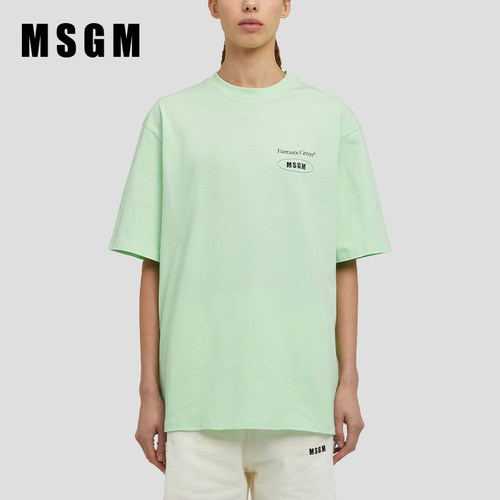 MSGM男女同款圆领纯棉T恤