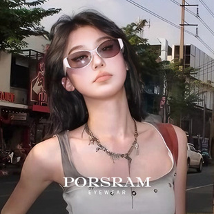 B新款Loon未来感板材拼接墨镜女款fake同款高级感防紫外线遮阳镜