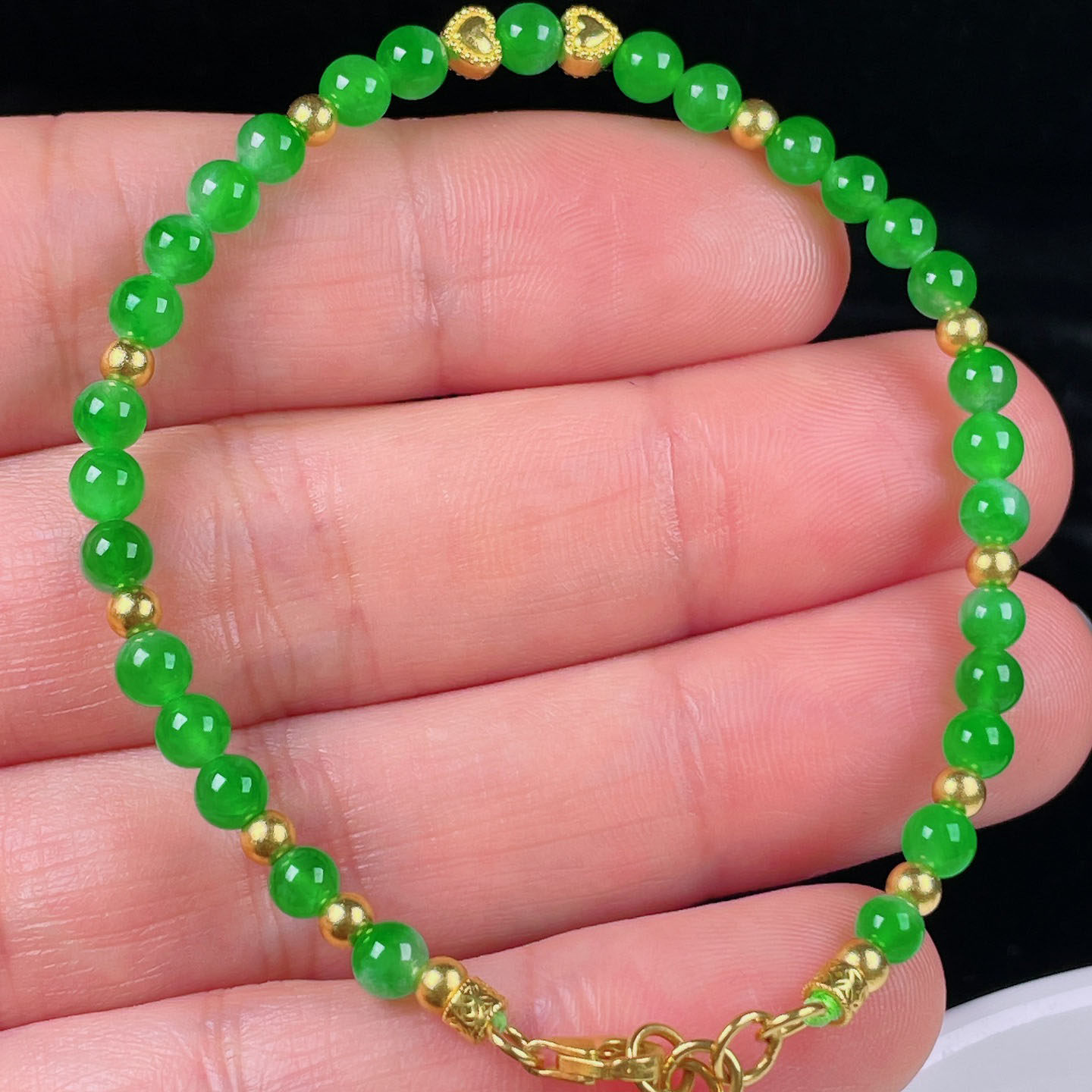 翠秦之皇冰辣绿圆珠手串 玉石老坑种天然翡翠A货礼物收藏正品