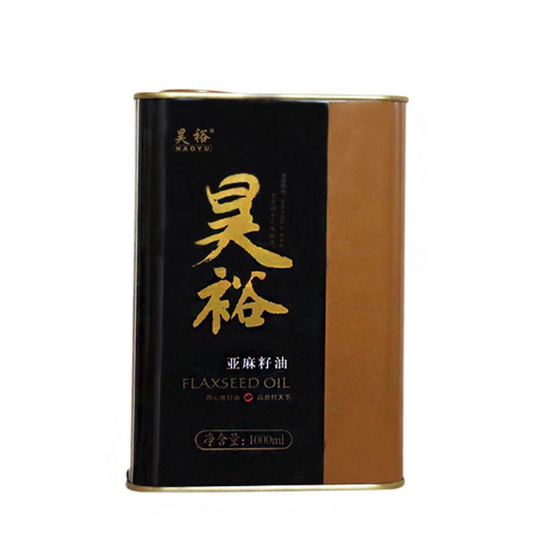 昊裕1000ml铁盒装非甘肃亚麻籽油