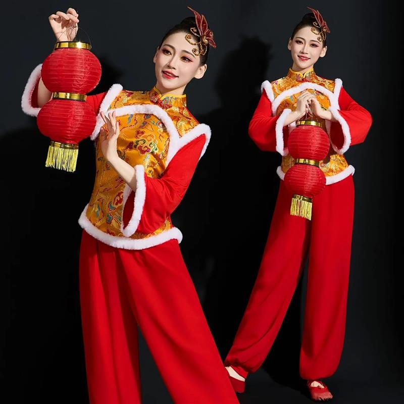 韩式团服演出服新款喜庆腰鼓队打鼓迎亲服秧歌元旦服装灯笼舞蹈服