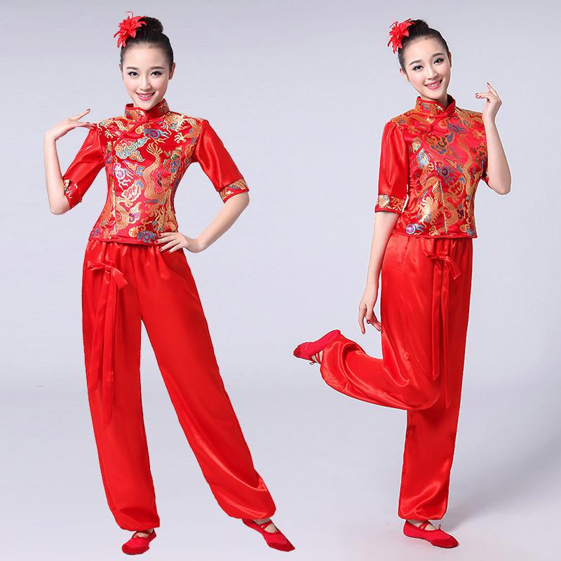 韩式民族服中国女新款东北打鼓腰鼓队舞蹈服装秧歌演出服风喜庆服