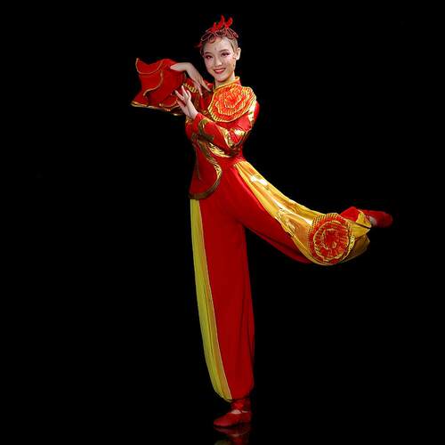 韩式新款秧歌服打鼓服现代舞服装演出女成人舞台动感水鼓腰鼓舞蹈