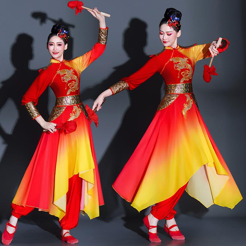 韩式打鼓演出服装女风锣鼓队鼓舞腰鼓演出服中国新款2026威风鼓舞