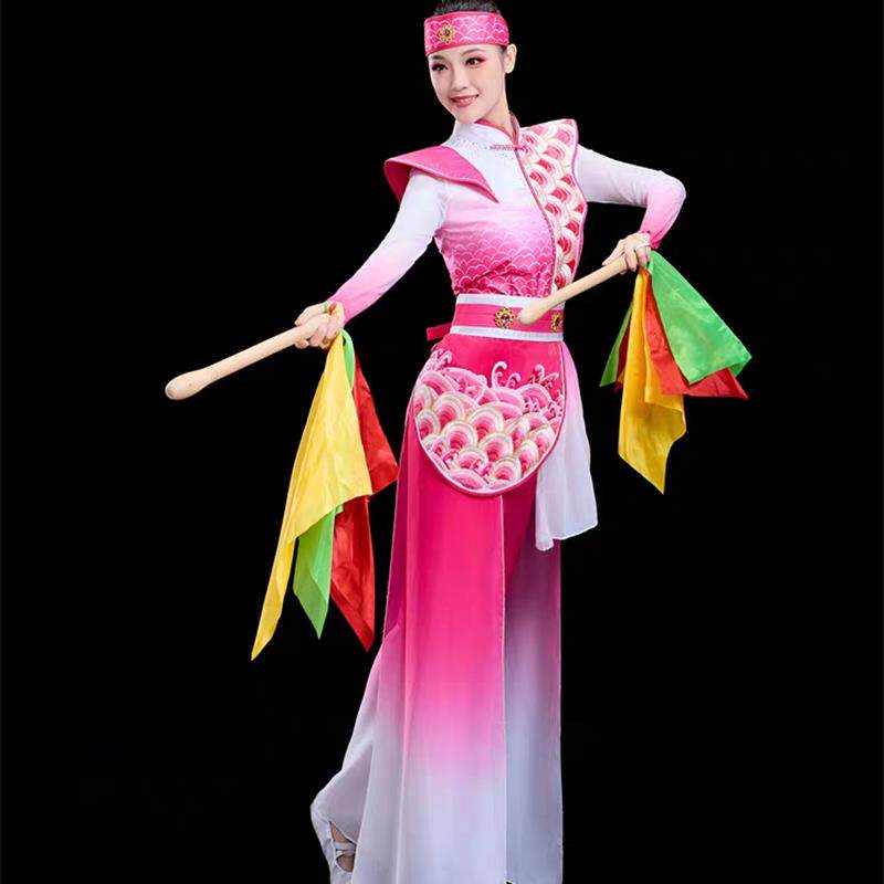 秧歌服演出服2025新款女成人中老年扇子舞艺考伞舞服装广场舞套装