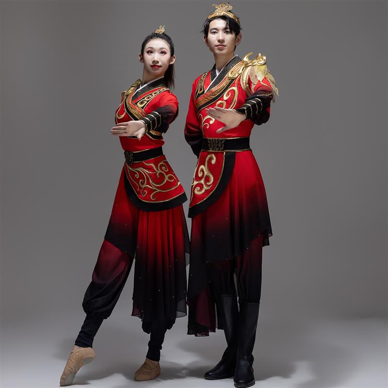 韩式舞蹈演出服男女2026款新款中国风威风锣鼓打鼓开场舞服装腰鼓